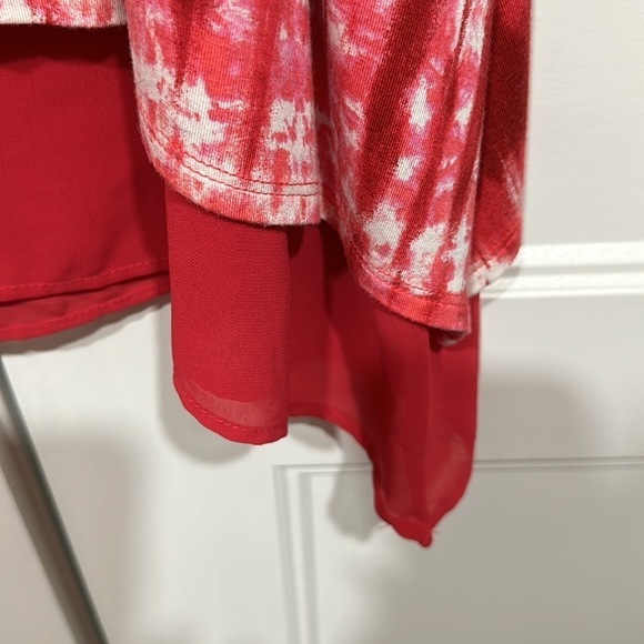 AVA James Sz 2x pink/red/white Tie Dye sleeveless top EUC - Picture 3 of 4
